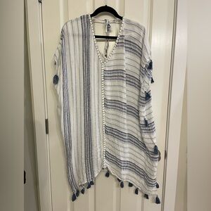 Surf Gypsy blue and white swimsuit cover up/mini dress